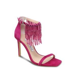 CHARLES DAVID Womens Pink Fringe Enrich Stiletto Sandal 7.5 M